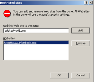 restrict site in IE