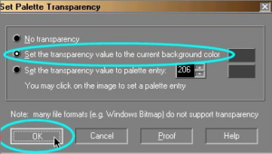 set pallete transparency to ok set pallete transparency to ok