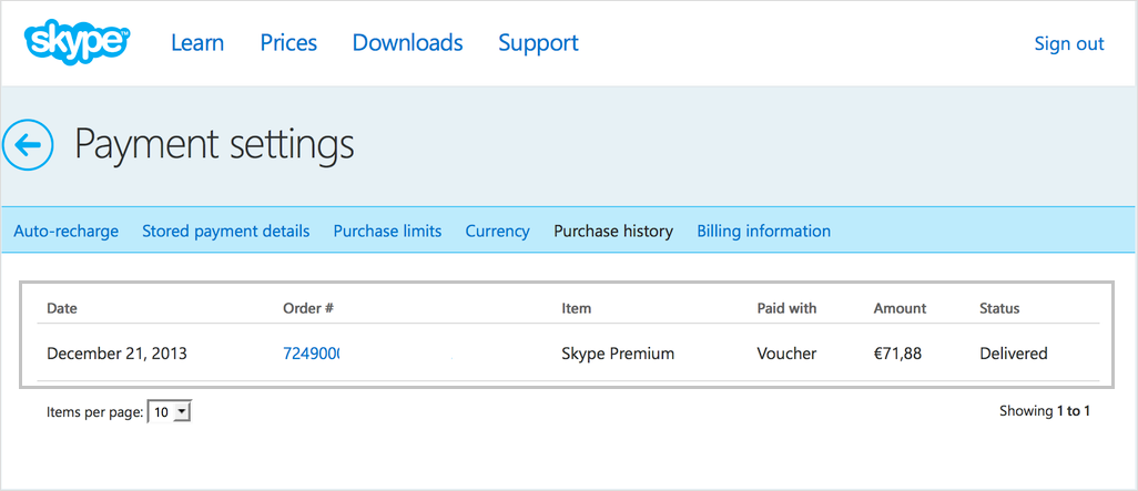 Skype Payment Settings Skype Payment Settings