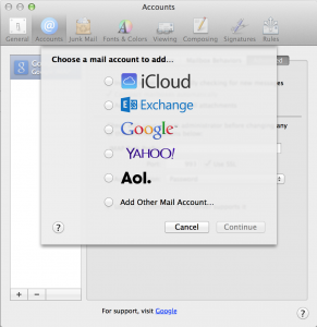 Apple Mail Accounts Preferences