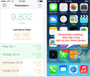 Pedometer++ step count